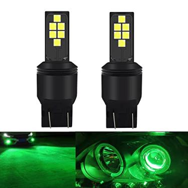 Imagem de SOCAL-LED 7440 7443 Lâmpada de pisca LED verde avançada 3030 SMD brilhante colorida DRL lâmpada de freio lanterna traseira de estacionamento, pacote de 2