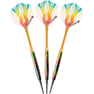 Imagem de Elkadart Dardos de ponta macia Rainbow 90% tungstênio com estojo de armazenamento/viagem, anel, 18 gramas