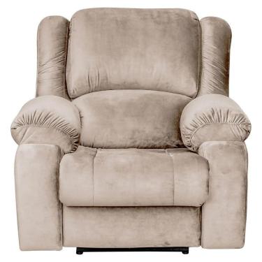 Imagem de Poltrona Reclinavel Eletrica Malibu Com Massageador Veludo Bege