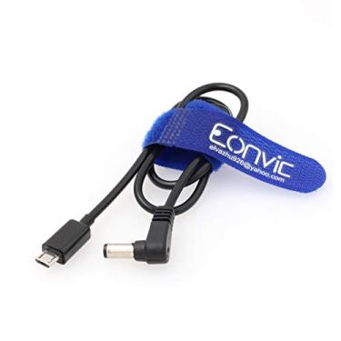 Imagem de Eonvic cabo de alimentação micro USB para ângulo direito 2,1 mm CC para motor Nano Nano Tilta Nucleus, Straight Micro USB