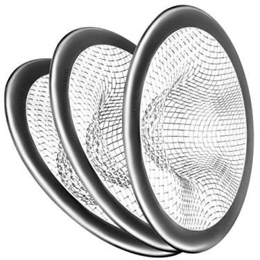 Imagem de Capa de drenagem para apanhador de cabelo, coador de pia, pequeno protetor de drenagem de 7,62 cm, apanhador de ralo de cozinha, capa de ralo de pia de chuveiro (pacote com 3)