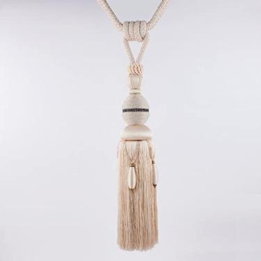 Imagem de Suportes de cortina estilo europeu cortina de bola pendurada corda borla pendurada corda de cortina de orelha borla faixa de amarração de orelha, T4,2 PCS