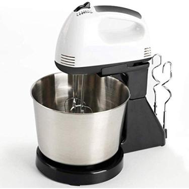 Imagem de Batedeira de suporte 1,7 litro tigela rotativa turbo característica batedores cromados e ganchos de massa de plástico 3000 watts de farinha portátil batedor de ovo liquidificadores atualizados