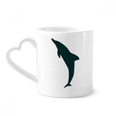 Imagem de Caneca de golfinho simplificada para o oceano azul caneca de café cerâmica copo de coração de vidro