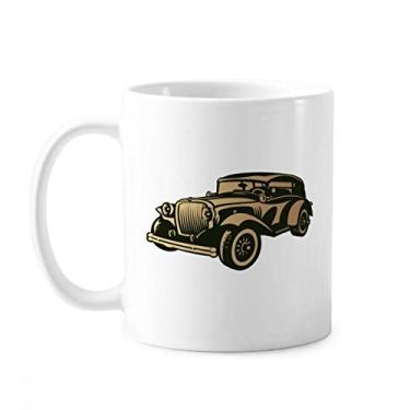 Imagem de Caneca preta clássica de desenho de carros caneca cerâmica xícara de porcelana café louça