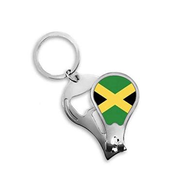 Imagem de Abridor de cortador de unhas com bandeira nacional da Jamaica América do Norte e chaveiro tesoura