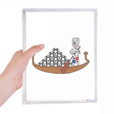 Imagem de Caderno Panamá de madeira para barcos de futebol, múmia, folhas soltas, diário recarregável, papelaria