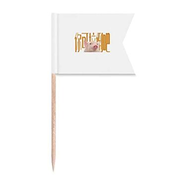Imagem de Abandoning Disappointments Pigs Toothpick Flags Marcação de rotulagem para Bolo Festa Comida Prato de Queijo