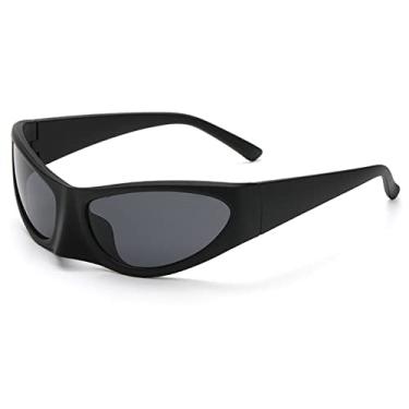 Imagem de Óculos de sol vintage exclusivo olho de gato para mulheres moda cor doce condução óculos de sol masculinos chiques tons de hip hop, cinza preto, tamanho único