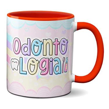 Imagem de Caneca Odontologia Profissão Dentista Profissional Fofa (Vermelha)