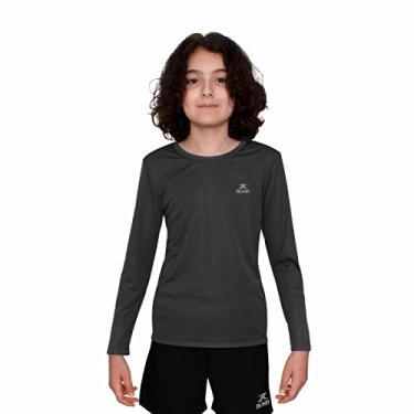 Imagem de Camisa Dry Basic LS Muvin – Manga Longa – Infantil – Proteção Solar UV50 – Camiseta Para Academia – Treino Funcional – Pilates – Yoga – Corrida – Ginástica – Fitness – Caminhada – Secagem Rápida (14, Chumbo)
