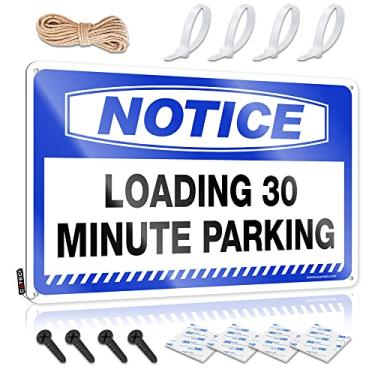 Imagem de Placas engraçadas de casa aviso de carregamento 30 minutos de estacionamento barra de sinal de lata sinais engraçados sinal de lata de aviso (tamanho: 20 x 30 cm)