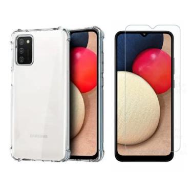 Imagem de Kit Capinha Anti Impacto Anti Shock Samsung Galaxy A03s Bordas Reforçadas + Película Vidro