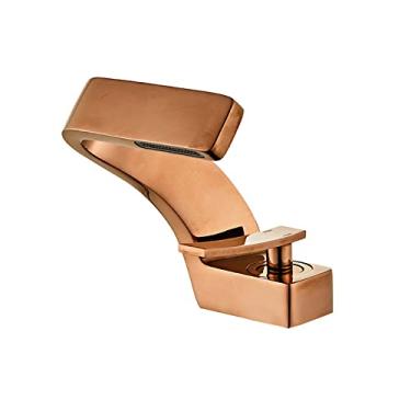 Imagem de Torneira para lavatório montada no convés do banheiro Torneira para pia preta Furo único Torneira misturadora quente e fria, ouro rosa