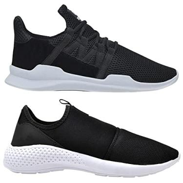 Imagem de Kit 2 Sapatilha Tênis Caminhada Corrida Academia Leve Macio Confortável - 38 - Preto