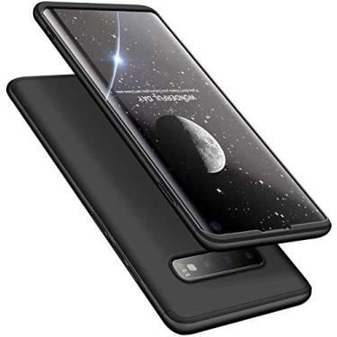 Imagem de Capa Capinha Anti Impacto 360 Para Samsung Galaxy S10 Plus S10+ Tela De 6.4Polegadas Case Acrílica Fosca Acabamento Slim Macio - Danet (Preto)