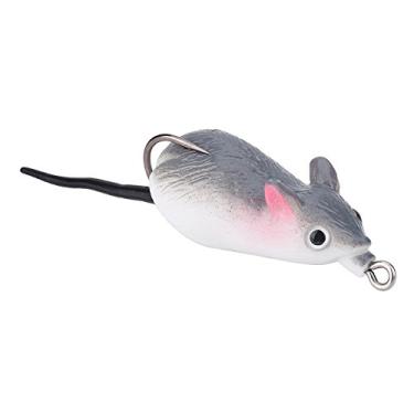 Imagem de 4 Isca Artificial Soft Rato Ratinho Mouse Cor Cinza Claro Pesca Esportiva Tucunaré Traíra Black Bass Dourado 5cm 10gramas Pesca Esportiva Tucunaré Dourado