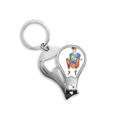 Imagem de Miaoji Pintura Aquarela Gato Meninos Cortador de unhas Cortador de unhas Abridor Chaveiro Tesoura