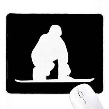 Imagem de Mousepad preto com contorno esportivo e borda costurada Tapete de borracha para jogos