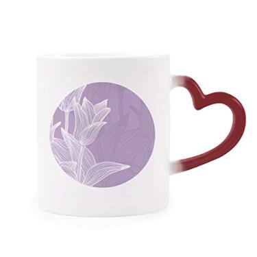 Imagem de Caneca de flor com ilustração tulipa sensível ao calor Caneca vermelha que muda de cor