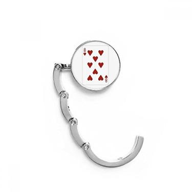 Imagem de Gancho de mesa com 8 cartas de baralho em formato de coração com fecho decorativo dobrável