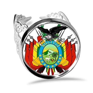 Imagem de DIYthinker Bolívia National Emblem Country Anel Ajustável Amor Casamento Noivado