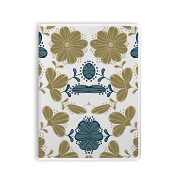 Imagem de Diário de capa macia decorativa com estampa floral dourada e estampa floral