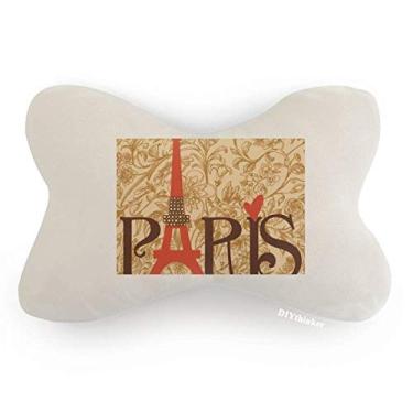 Imagem de DIYthinker Almofada de apoio de cabeça para decoração de pescoço Torre Eiffel Paris França Country City Culture