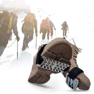 Imagem de C/H 1 par de garras de gelo para escalada no gelo, 26 dentes para neve, antiderrapante, capa para sapatos de crampon, acessórios para acampamento e escalada