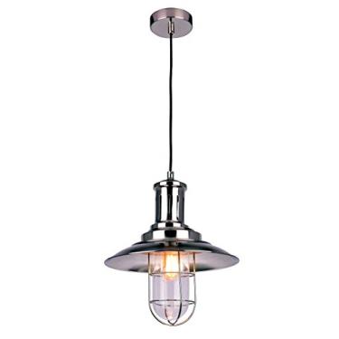 Imagem de Pendente Em Metal Na Cor Cromado, Com Vidro/difusor Transparente, Com Soquete 1xe27, Com Potência Máxima Da Lâmpada De 40w, Medindo 29, 5x33cm New Line 110v