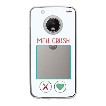 Imagem de Capa Personalizada Meu Crush, Husky para Moto G5 Plus, Capa Protetora para Celular, Branco