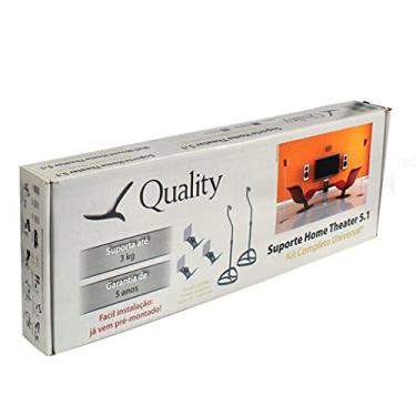 Imagem de Kit 3 Suportes + 2 Pedestais Caixa de Som Home Theater QS100 Quality