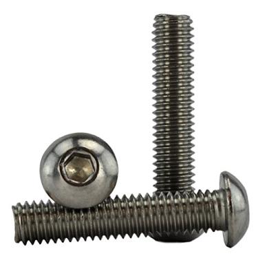 Imagem de Parafusos de cabeça de soquete com botão de soquete de 0,95 cm a 7,62 cm disponíveis, rosca completa, acionamento sextavado, aço inoxidável 18-8, rosca grossa, 3/8-16 X 1-3/4