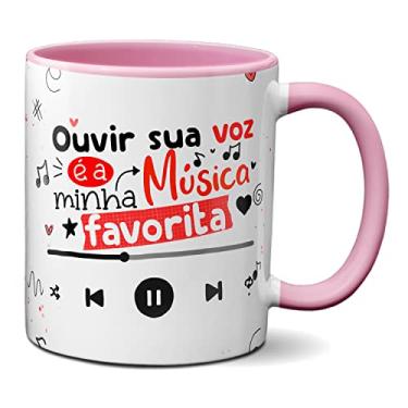 Imagem de Caneca Namorados Minha Música Favorita é Ouvir Sua Voz (Rosa)