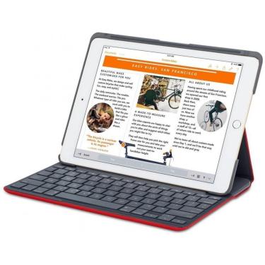 Imagem de Capa Canvas Logitech Com Teclado Para i P a d A i r 2 Vermelho - 920-007273