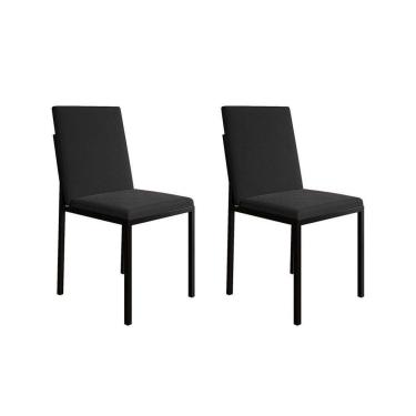 Imagem de conjunto com 2 cadeiras mônaco veludo preto