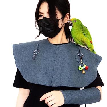 Imagem de Conjunto protetor de cocô de ombro de pássaro de estimação e protetor de braço antiarranhões, almofada de ombro anti-mordida, xale de fralda para papagaio, arara, periquito africano, periquito, agapornis fischeri, calopsita Lovebird