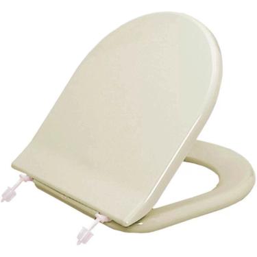 Imagem de Assento Sanitário Calypso Biscuit (Bege Claro) Tampa para Vaso Incepa Almofadado