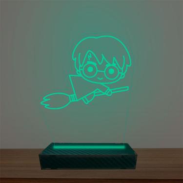Imagem de Luminária Led 3d Harry Potter Vassoura Abajur Luxo