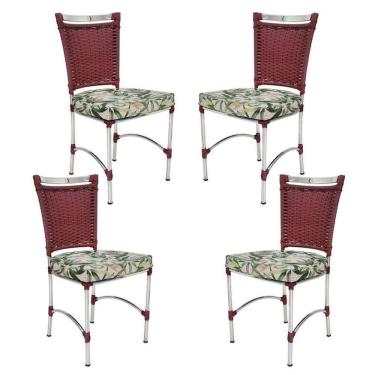 Imagem de 4 Cadeiras em Alumínio e Fibra Sintética JK Cozinha Edícula