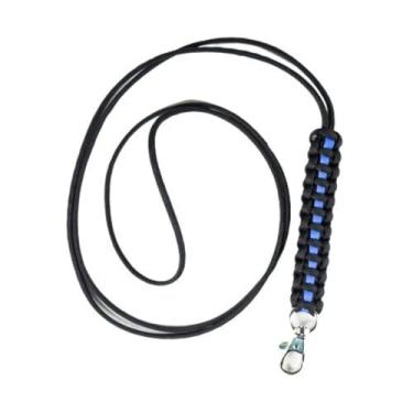 Imagem de Cordão de sobrevivência de corda de paraquedas para chaves, crachás e identificações, apito, etc., Black/Blue