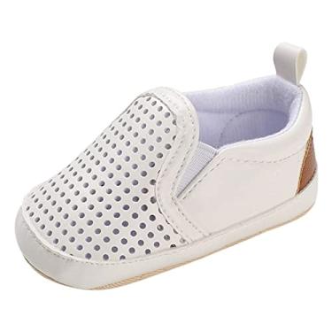 Imagem de Tênis para meninas sapatos infantis meninos e meninas sapatos esportivos de fundo plano leve infantil sapatos de sola dura, Branco, 0-6 Months Infant
