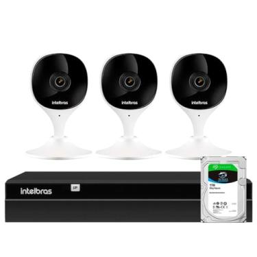 Imagem de Kit 3 Câmeras Wi-Fi iMx C Intelbras Inteligência Artificial Branca + Gravador Digital de Vídeo Intelbras NVR NVD 1404 4 Canais + HD SkyHawk 1TB