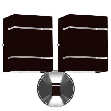 Imagem de 2 Arandelas Externa 2 Frisos Foco Fachos Parede Muro Tabaco