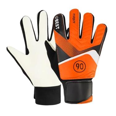 Imagem de Generic Luvas de goleiro para crianças, meninos e meninas, alto desempenho com punhos fortes, proteção para as mãos, luvas de látex respiráveis, Laranja