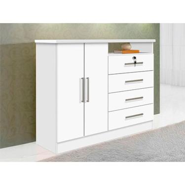 Imagem de Cômoda Sapateira 4 Gavetas Branco Cronus 1.36 D`Doro