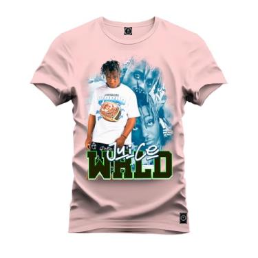 Imagem de Camiseta Plus Size Premium 100% Algodão Estampada Shirt Unissex Juice Wrld Rosa G5