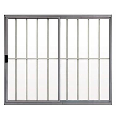 Imagem de Janela de Alumínio de Correr 100x120cm 2 Folhas Grade Hale Esquadrias Brilhante