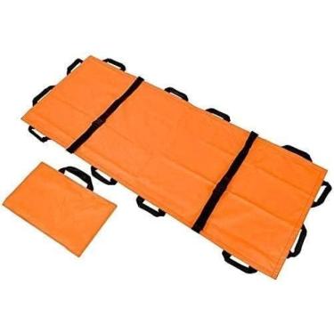 Imagem de Maca macia portátil de primeiros socorros, maca macia de 12 alças de lona espessada doméstica com bolsa 822, laranja