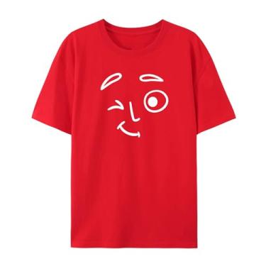 Imagem de Camiseta para homens e mulheres, estampa fofa e divertida para presentes para irmãs, irmãs, pais, mães, amigos e assim por diante, Vermelho, 3G